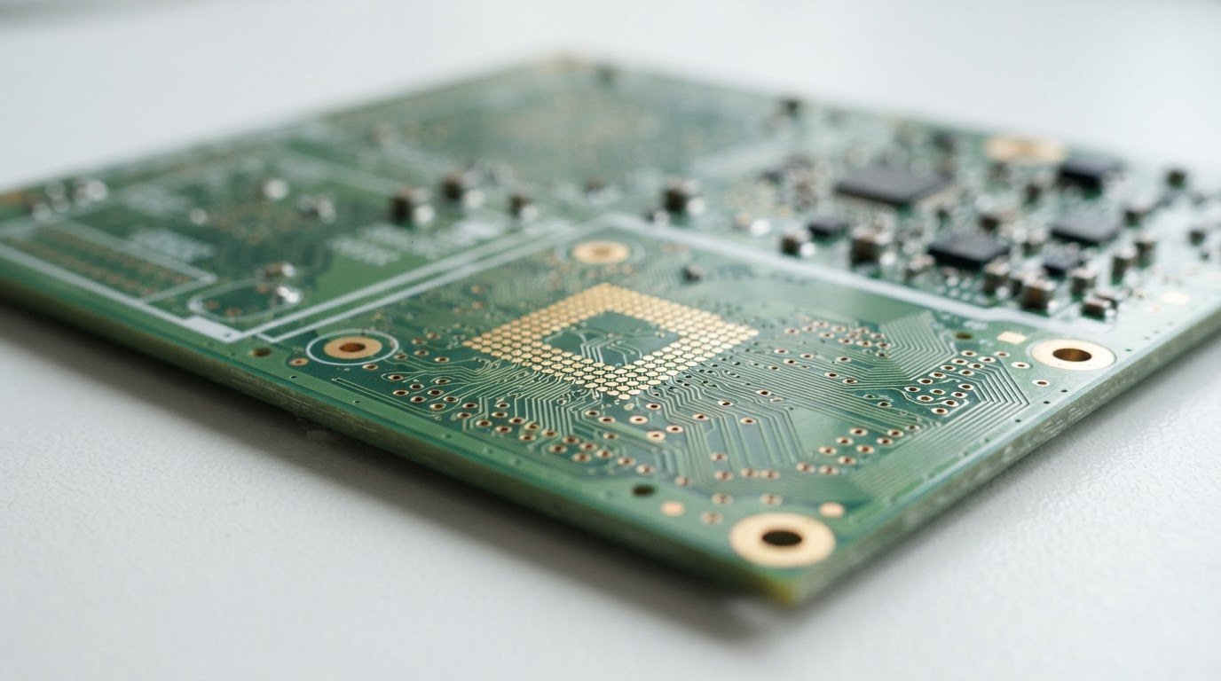 PCB Manufacturing Cost│ PCB Manufacturing Cost 2026: The Complete Guide For FPGA Designers: Close-up of a multilayer PCB show